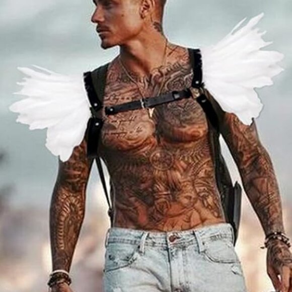 Men Gothic Natural Real Feather